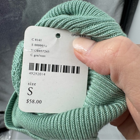 NWT Free people Pretty in Pointelle Turtleneck Bodysuit in green - Picture 5 of 8